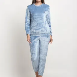 Arrabi Women Blue Night suit-image-11
