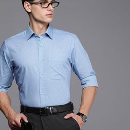Raymond Pure Cotton Self Design Slim Fit Textured Formal Shirt-image-92