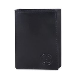 TnW Black Solid Genuine Leather Three Fold Wallet-16