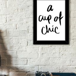 TIED RIBBONS White & Black Printed Synthetic Fibre Framed Wall Art-image-90
