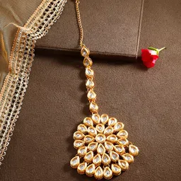 Bamboo Tree Jewels Gold-Toned Maang Tika-picture-34