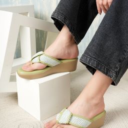 Mast & Harbour Women Woven Design Wedge Sandals-image-70