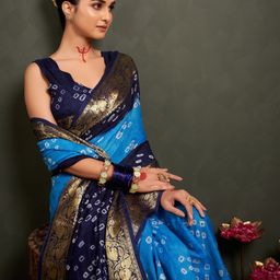Bandhanivilla Bandhani Zari Bandhani Saree-picture-37