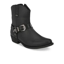 Delize Men Black Solid High-Top Flat Boots-image-57
