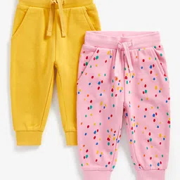 mothercare Infant Girls Pack of 2 Slim Fit Pure Cotton Joggers-image-22