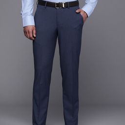 Louis Philippe Men Self Design Textured Slim Fit Formal Trousers-image-57