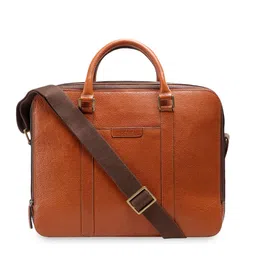 Hidesign Men Tan Brown Solid Laptop Leather Bag-image-35