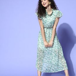plusS Women Green Floral Vacay Attire-image-123