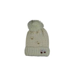 iSWEVEN Unisex Off-White Self Design Beanie-1
