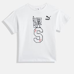 Puma Kids x SPONGEBOB SQUAREPANTS Youth Graphic Print Pure Cotton T-shirt-image-43