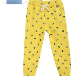 Lil Tomatoes Boys Yellow Printed Joggers-image-62
