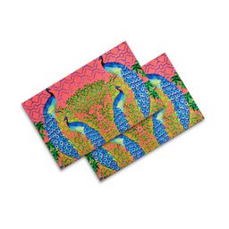 SEJ by Nisha Gupta Pink & Blue Set of 2 Printed Table Mats-26
