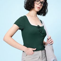 glitchez Ribbed Chic Lace Insert Fitted Top-picture-19