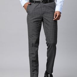 Marks & Spencer Men Slim Fit Checked Formal Trousers-picture-8