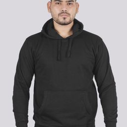 TEEMOODS Men Black Hooded Sweatshirt-image-89