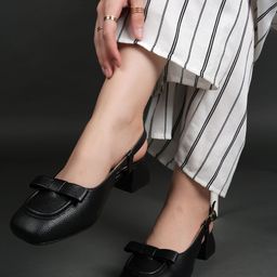 DressBerry Women Textured Block Heels Pumps with Buckles-16