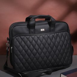 K London Unisex Black Textured Messenger Bag-image-90