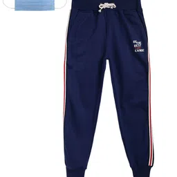 Lil Tomatoes Boys Navy Blue Solid Joggers-image-68