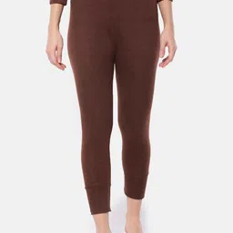 Dollar Women Brown Solid Slim-Fit Winter Care Zero Shrinkage Thermal Bottoms-image-12