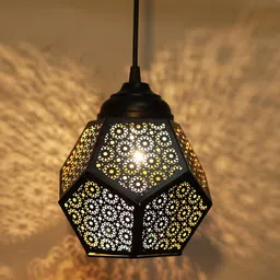Homesake Black Textured Hanging Pendant Lamp-14