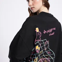 glitchez Classic Vibe Graphic Printed Cotton Terry Oversized Sweatshirt-image-72