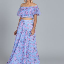 Ethnovog Blue  Pink Made to Measure Printed Lehenga with Blouse-picture-16