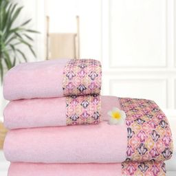 RANGOLI Set Of 4 Solid 450 GSM Pure Cotton Towels-1