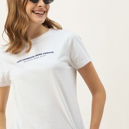 Mast & Harbour Typography Pure Cotton Applique T-shirt-picture-39