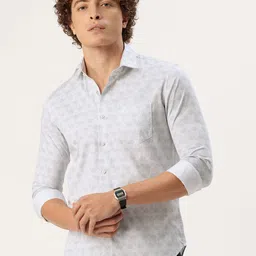Integriti Pure Cotton Slim Fit Printed Casual Shirt-image-33