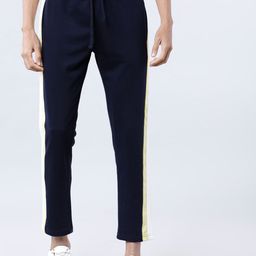 LOCOMOTIVE Men Navy Blue Colour-Blocked Casual Trackpants-12