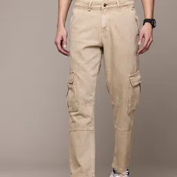 The Roadster Lifestyle Co. Men Pure Cotton Cargo Style Straight Fit Jeans-picture-2