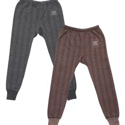 VIMAL JONNEY Kids Pack Of 2 Striped Thermal Bottoms-image-17