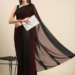 HERE&NOW Geometric Print Brasso Saree-52