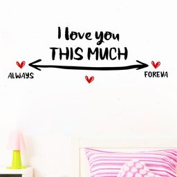 rawpockets Black I Love You Vinyl Wall Sticker-55