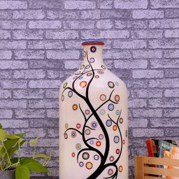 POSH-N-PLUSH Off-White & Black Solid Artful Timber Hand-Painted Table Lamp-19