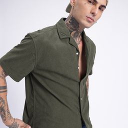 glitchez Modern Vibe Self Design Oversized Fit Shirt-image-35