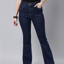 Roadster Women Navy Blue Bootcut Stretchable Jeans-picture-46
