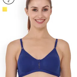 Floret Pack of 2 Blue & Yellow Non-Wired Non Padded T-shirt Bra-11