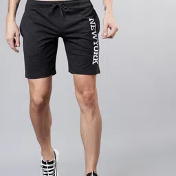 HIGHLANDER Men Charcoal Grey Solid Slim Fit Regular Shorts-picture-12