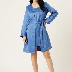 ETC Solid Nightdress with Robe-picture-50