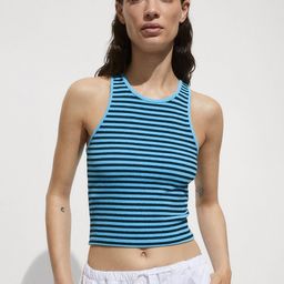 MANGO Striped Tank Crop Top-image-41