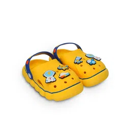 Yellow Bee Boys Space Theme Applique Rubber Clogs-38