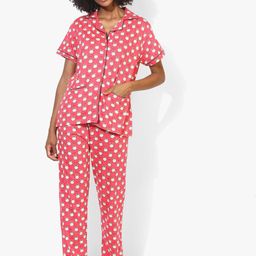 Coral Printed Nightdress-image-13