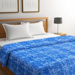 Portico New York Blue Abstract AC Room 300 GSM Double Bed Blanket-image-94