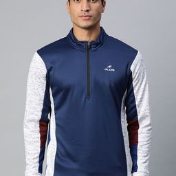 Alcis Men Navy Blue Solid Pullover Sweatshirt With Contrast Sleeves-image-19