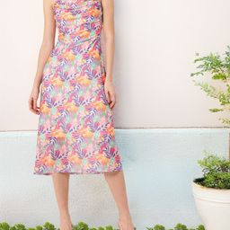 DressBerry Girly Glam Printed Soft Net A-Line Midi Dress-picture-17