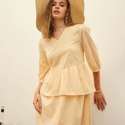 SASSAFRAS Women Embroidered Puff Sleeve Fit & Flare Dress-picture-49