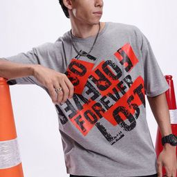 Kook N Keech Typography Printed Drop-Shoulder Sleeves Oversized T-shirt-image-100