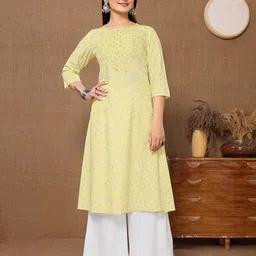 Rangita Ethnic Motifs Embroidered Sequinned A Line Kurta-9