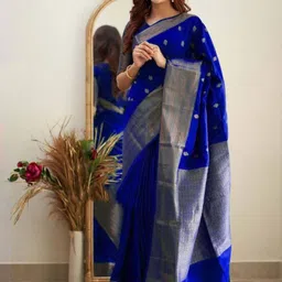Sanwariya Silk Ethnic Motif Zari Woven Kanjeevaram Saree-image-98